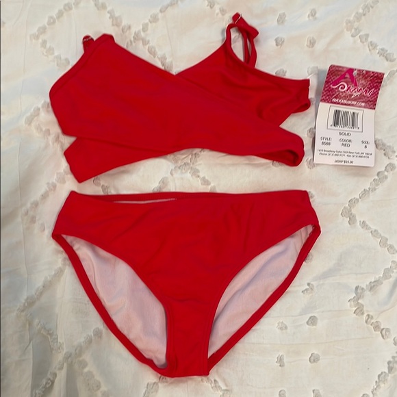 Kanu Surf Kids Swim Bikini - Vibrant Red - Picture 1 of 5